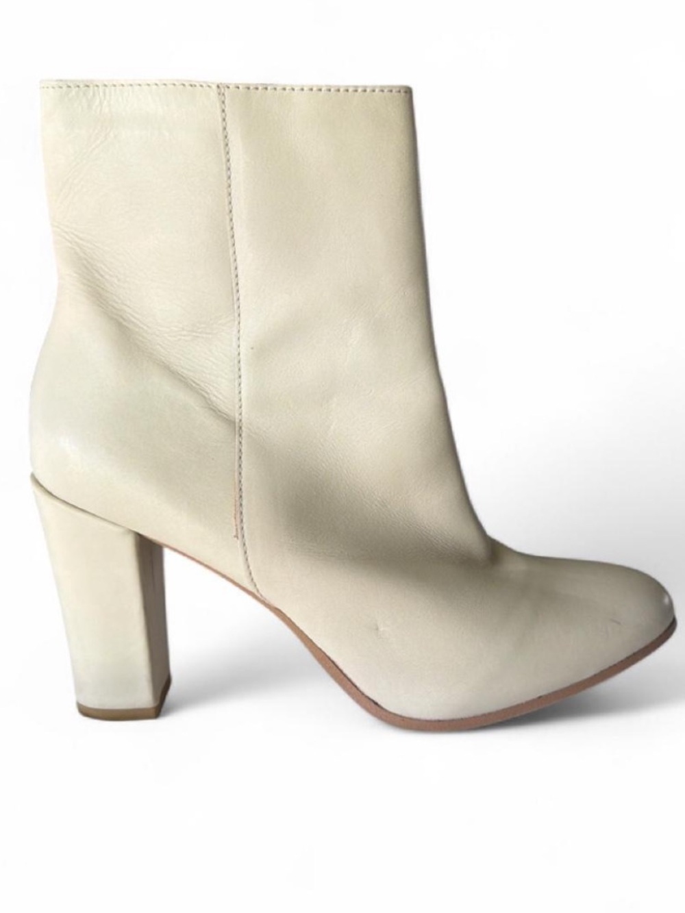 Annabella Women's Cream Block Heel Ankle Boots